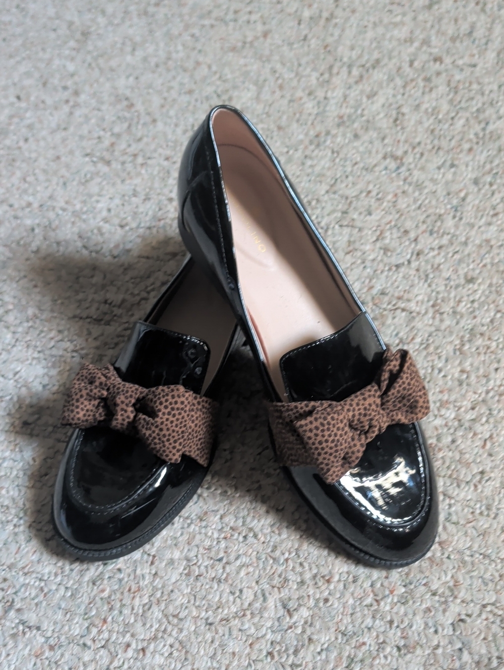 Black Loafers With Cute Bow